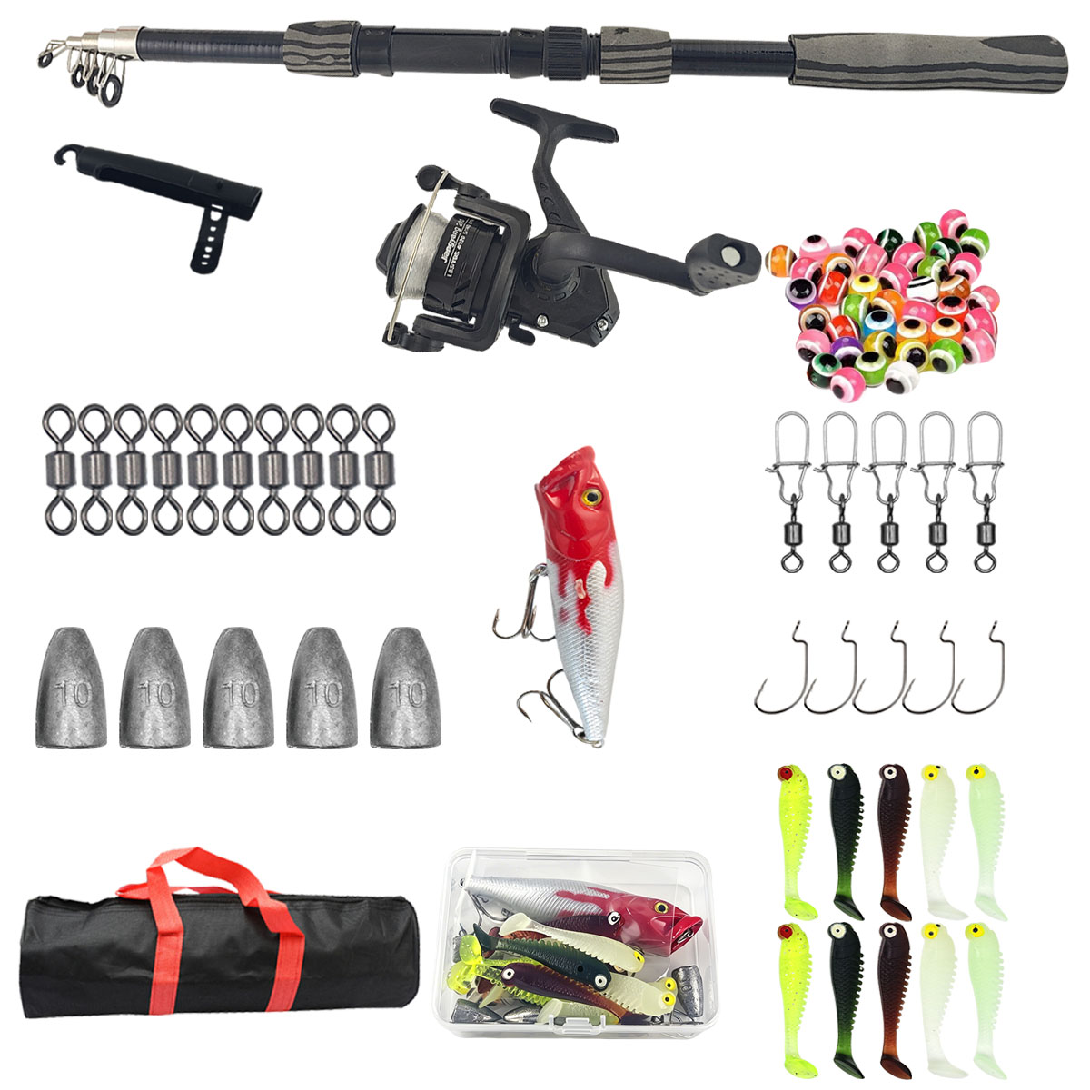 Fishing Rod Spinning - Taşınabilir, Katlanabilir Olta Takımı 1,8 m,